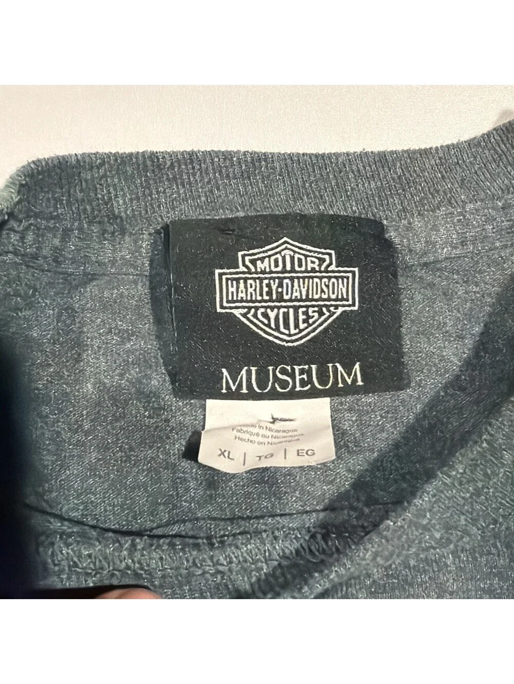 Harley Davidson Museum Long Sleeve Tee T Shirt Grey Men's Size XL